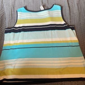 Villager size 3X sweater or vest. Shades of blues and green.